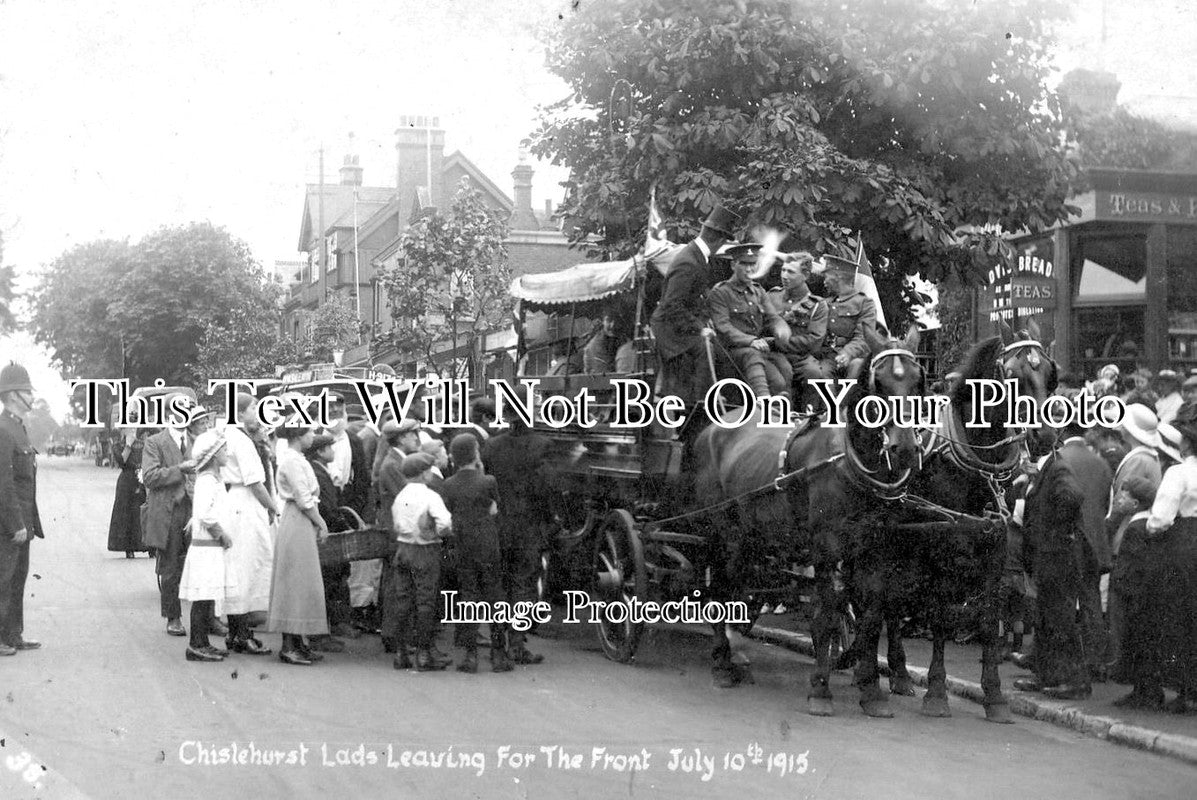 KE 2657 - Chislehurst Lads Leaving For The Front, Kent 1915 WW1