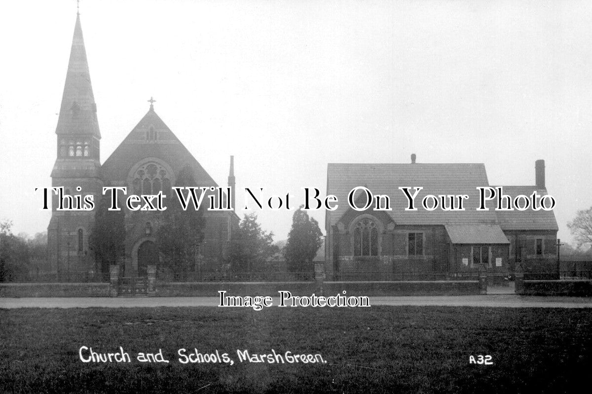 KE 2957 - Church & Schools, Marsh Green, Edenbridge, Kent c1911