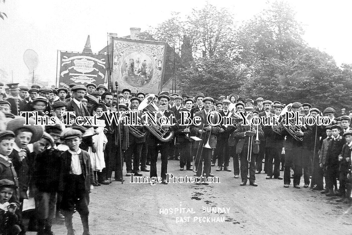KE 3275 - Hospital Sunday Procession, East Peckham, Kent c1909
