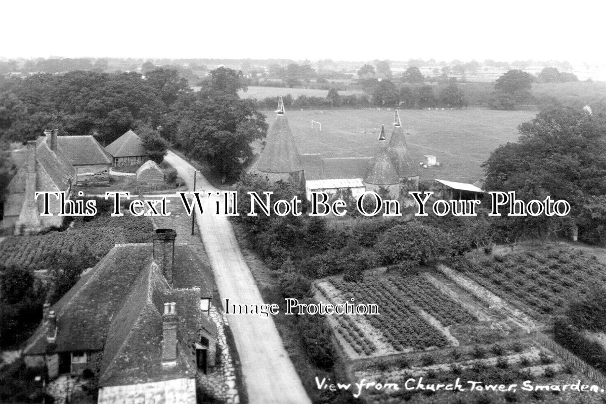 KE 4590 - View From Smarden Church Tower, Oast Houses, Kent
