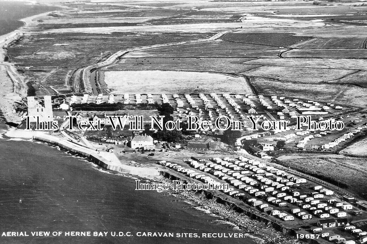 KE 5373 - Aerial View Of Herne Bay UDC Caravan Sites, Reculver, Kent