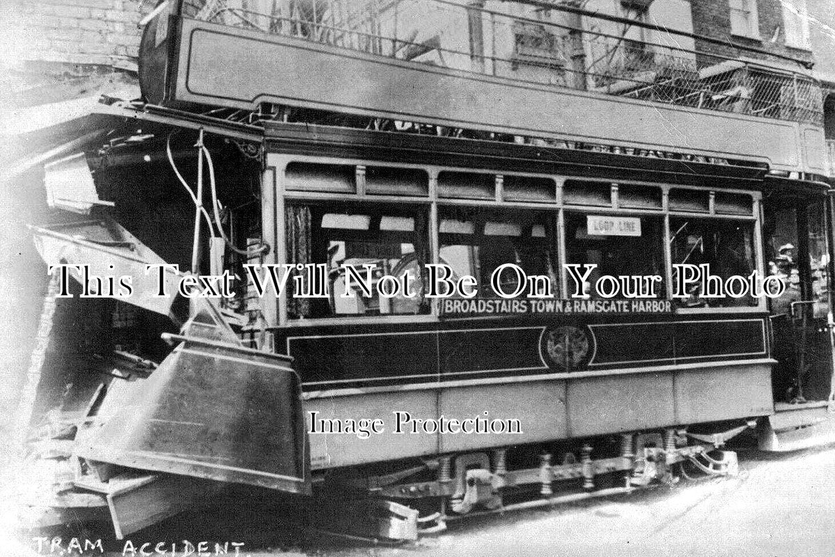 KE 5647 - Tram Car Accident, Broadstairs & Ramsgate Harbour, Kent