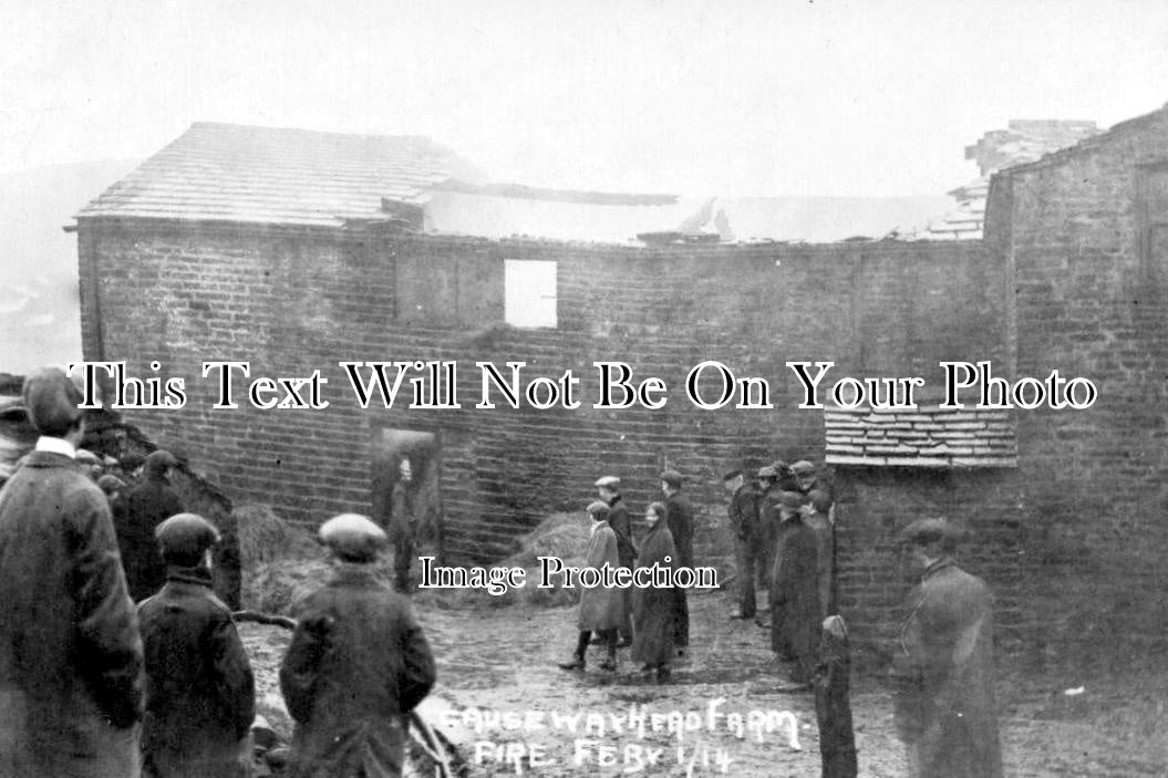 LA 1910 - Causeway Head Farm Fire, Haslingden, Lancashire c1914