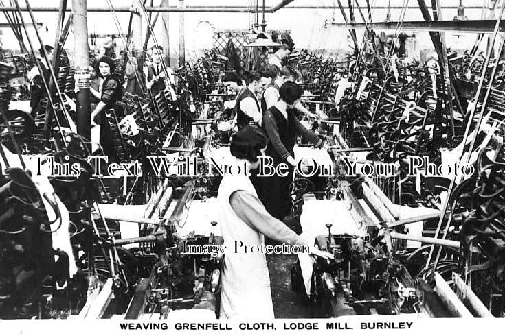 LA 2171 - Weaving Grenfell Cloth, Lodge Mill, Burnley, Lancashire c1925