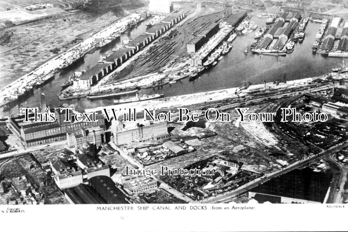 LA 2431 - Manchester Ship Canal & Docks From An Aeroplane, Lancashire