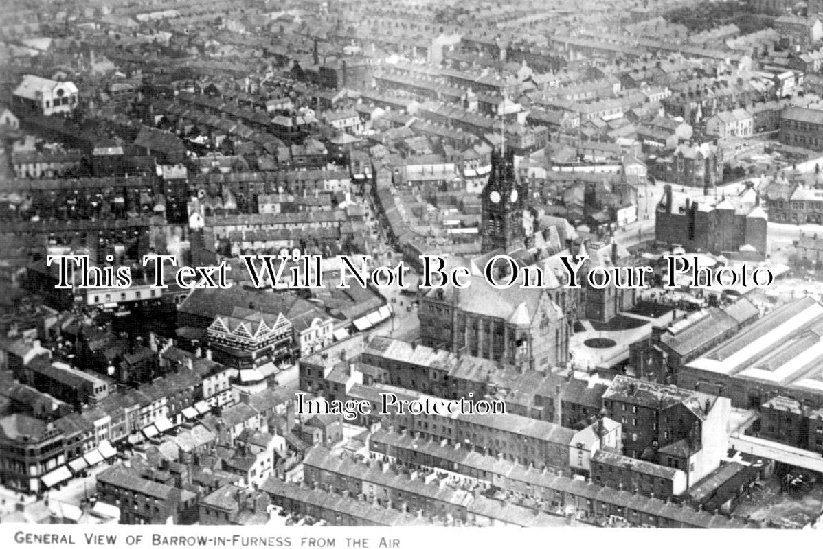 LA 2458 - Barrow In Furness From The Air, Lancashire