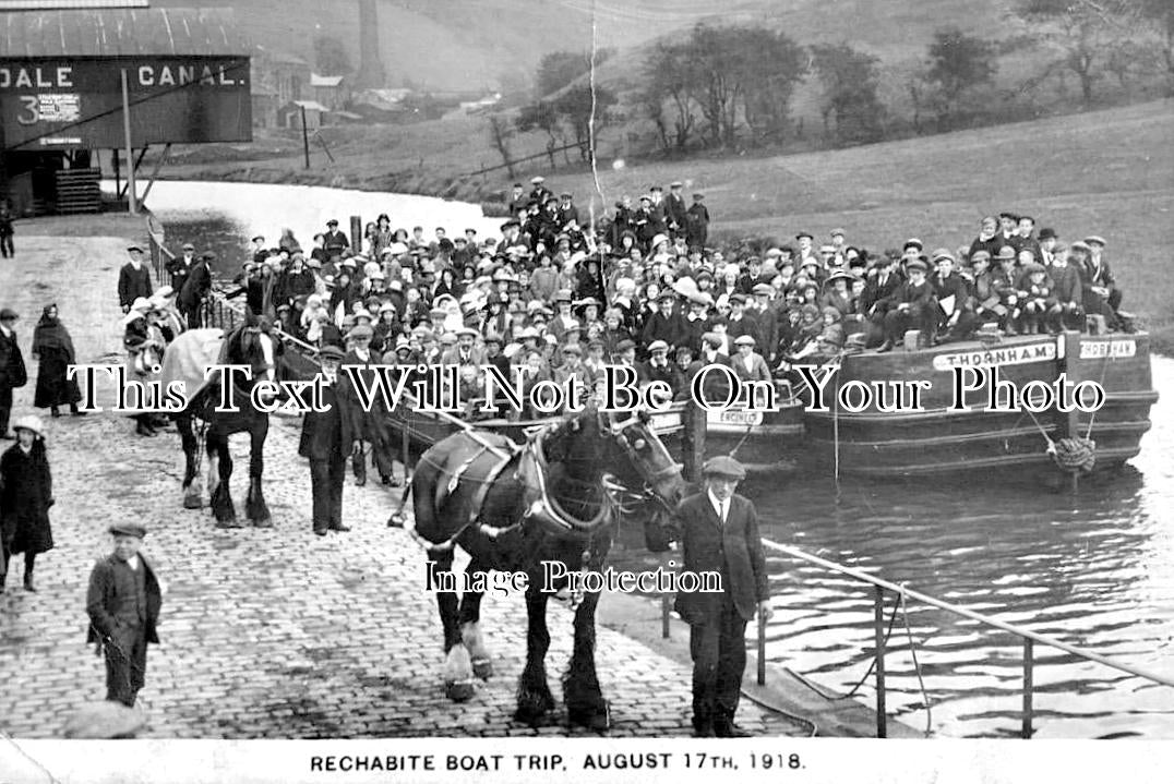 LA 2602 - Rechabite Boat Trip, Littleborough Canal, Lancashire 1905