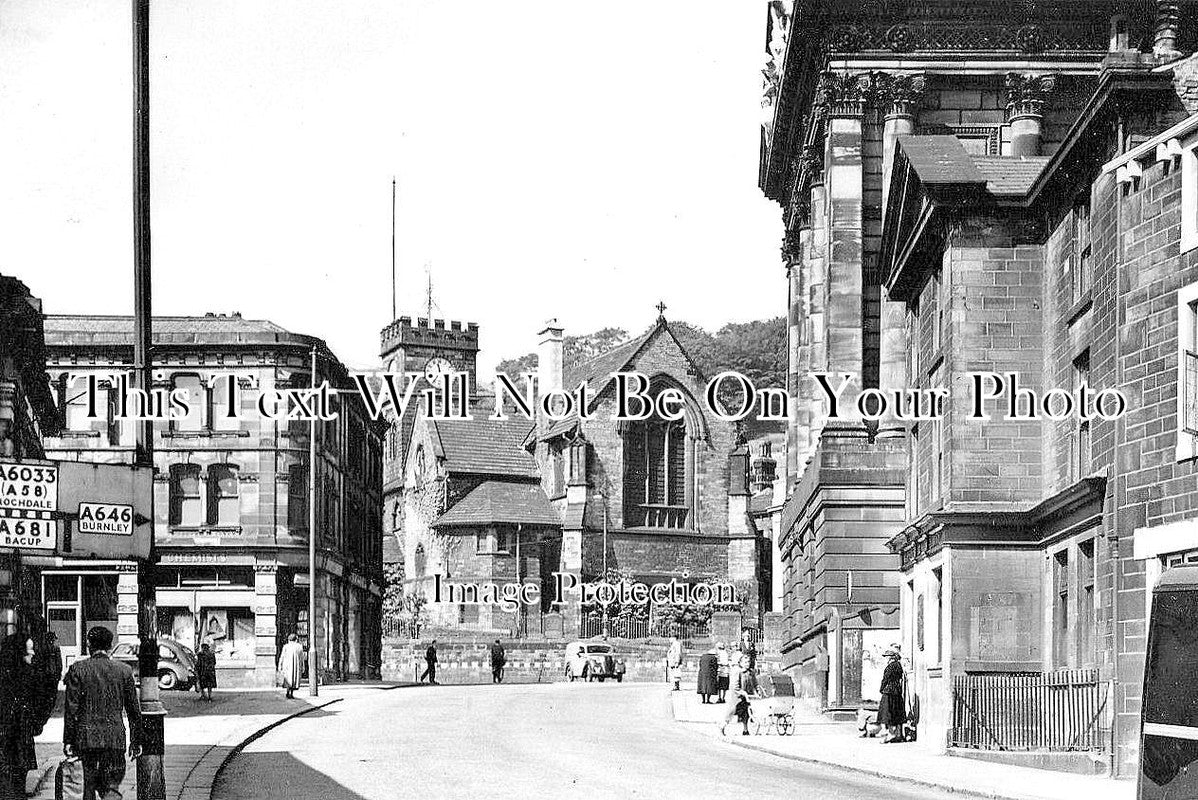 LA 3365 - St Marys Church & Halifax Road, Todmorden, Lancashire
