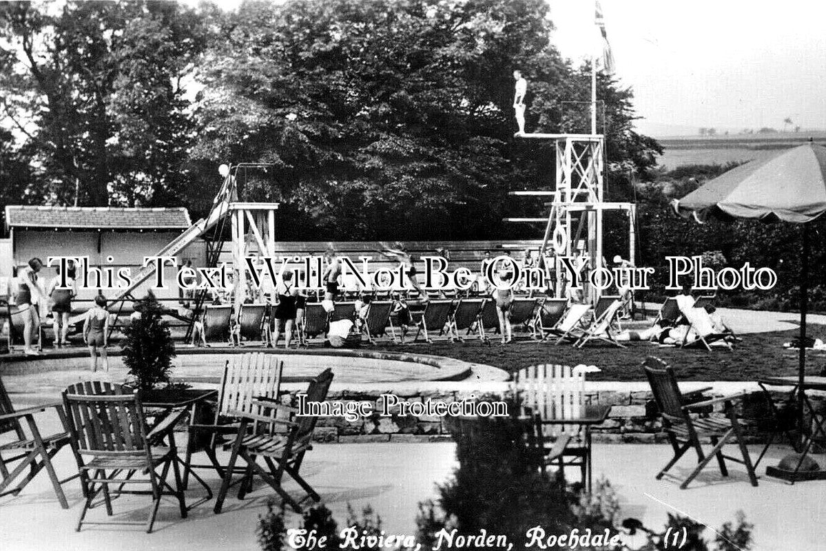 LA 4507 - The Riviera Swimming Pool, Norden, Rochdale, Lancashire c1935