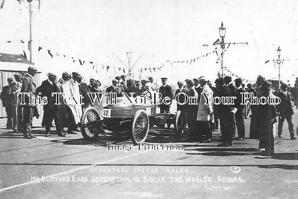 LA 483 - Blackpool Motor Races, Clifford Earp, Lancashire 1905