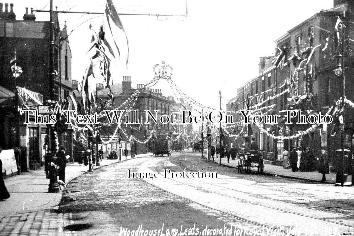 LA 5649 - Woodhouse Lane Royal Visit Decorations, Leeds, Yorkshire 1908