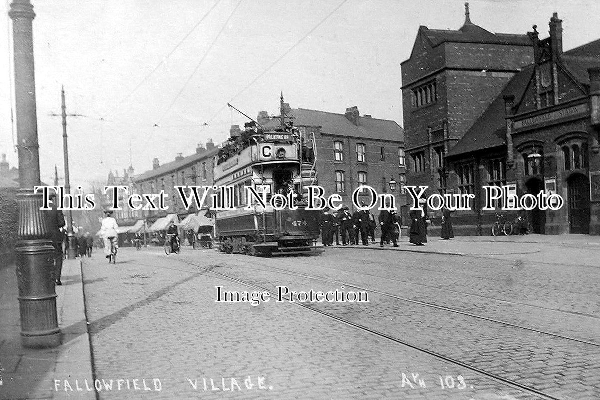 LA 783 - Tram 474, Fallowfield Railway Station, Manchester, Lancashire 1910