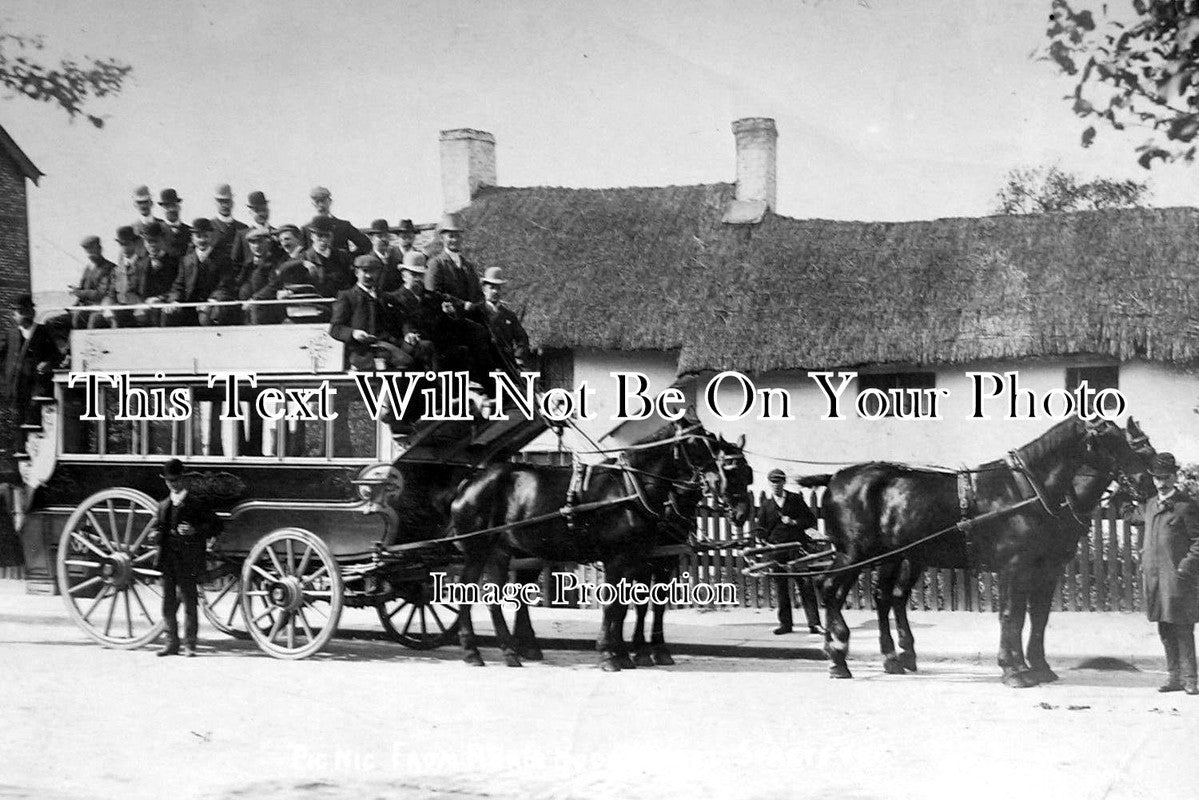 LA 804 - Picnic From Robin Hood Hotel, Stretford, Manchester, Lancashire c1905