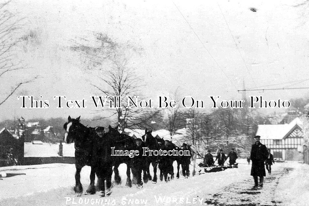 LA 924 - Ploughing The Snow, Worsley, Manchester, Lancashire c1907