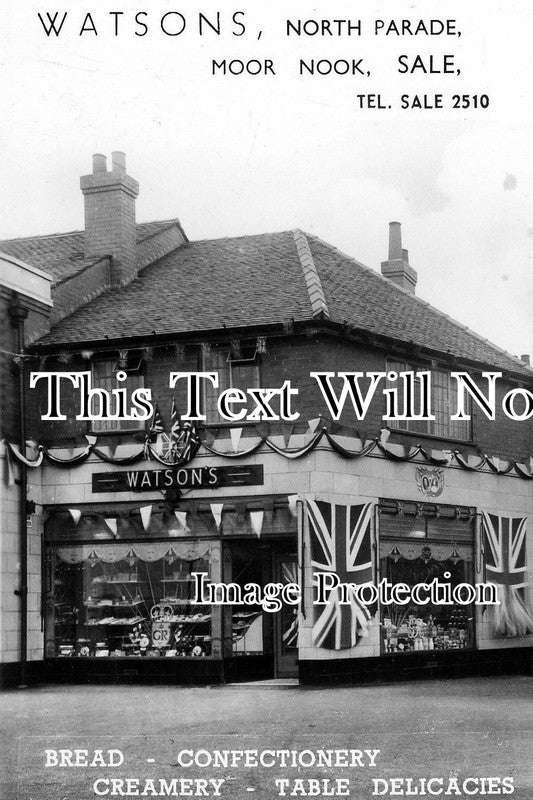 LA 940 - Coronation Decorations, Watsons Store, North Parade, Moor Nook, Sale, Lancashire