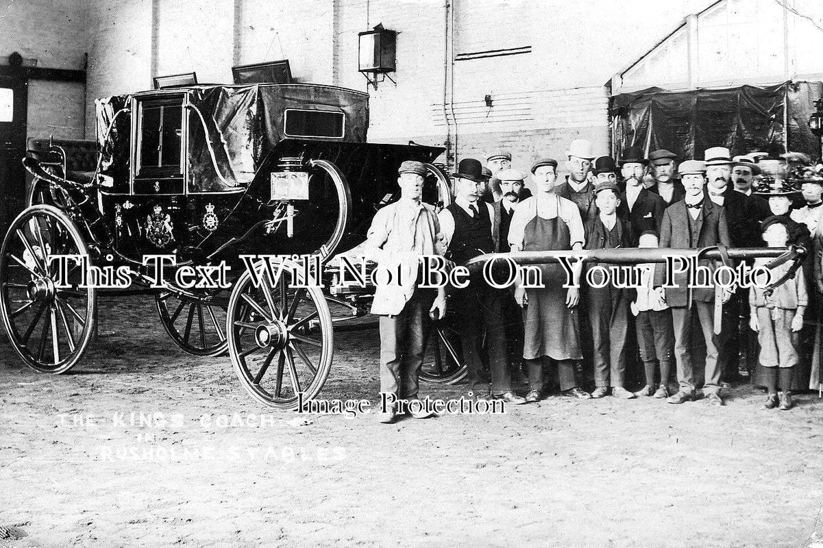 LA 946 - The Kings Coach Workmen, The Stables, Rusholme, Lancashire c1905