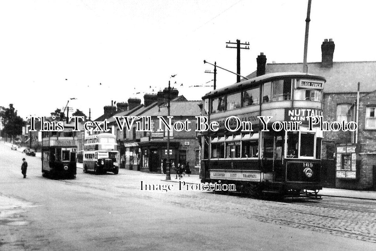 LC 1078 - Welford Road Trams, Leicester, Leicestershire c1938