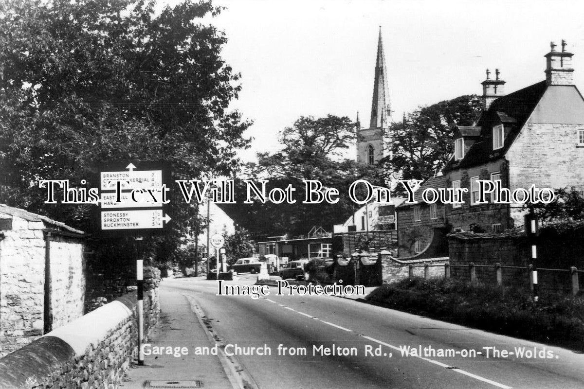 LC 406 - Garage & Church From Melton Road, Waltham On The Wolds, Leicestershire