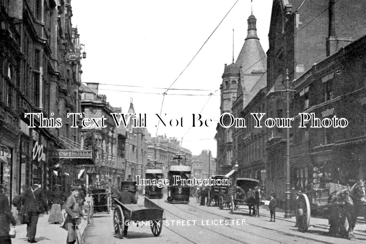 LC 557 - Trams On Granby Street, Leicester, Leicestershire
