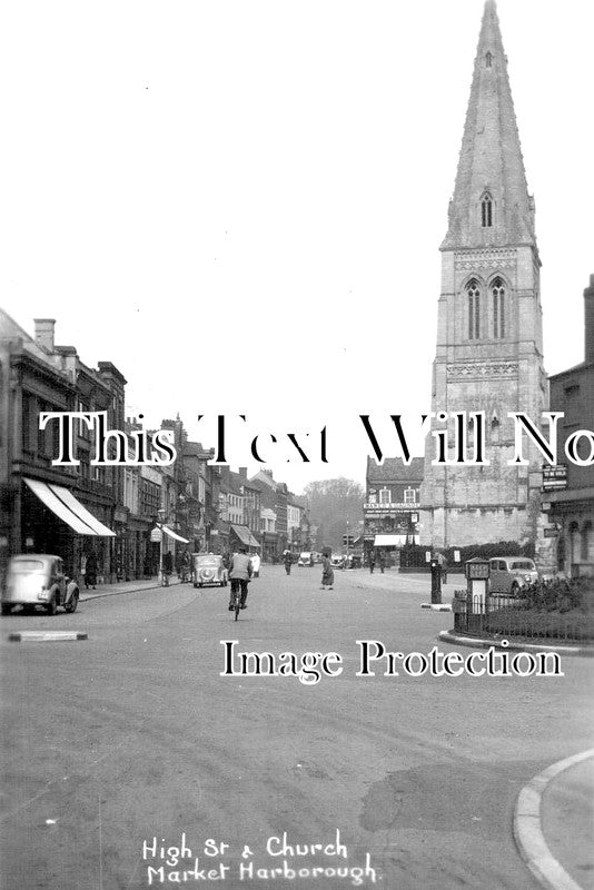 LC 579 - High Street & Church, Market Harborough, Leicestershire