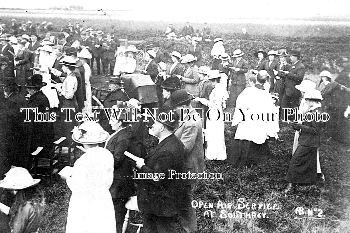LI 1219 - Open Air Service At Southrey, Lincolnshire c1905