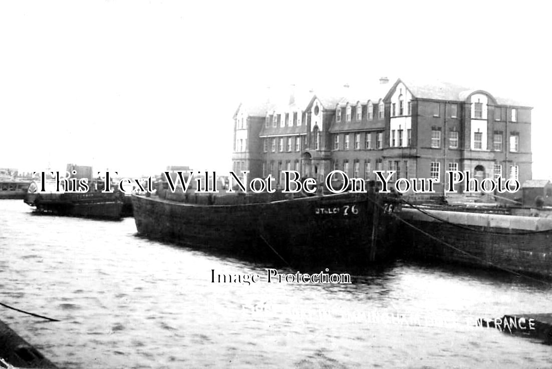 LI 1272 - First Boat In Immingham Dock Entrance, Lincolnshire c1912