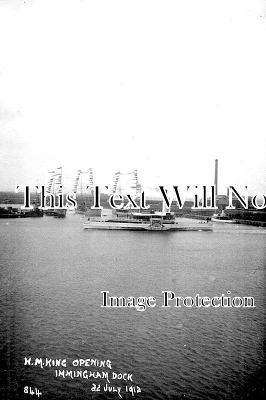 LI 1746 - The King Opening Immingham Docks, Grimsby, Lincolnshire 1912