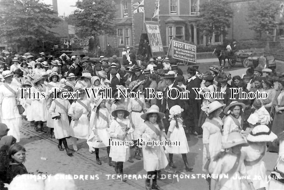 LI 2116 - Grimsby Childrens Temperance Demonstration, Lincolnshire c1914