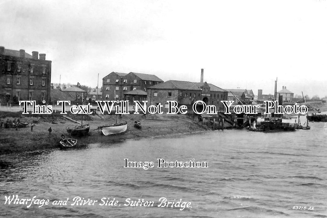 LI 3304 - Wharfage & River Side, Sutton Bridge, Lincolnshire c1913