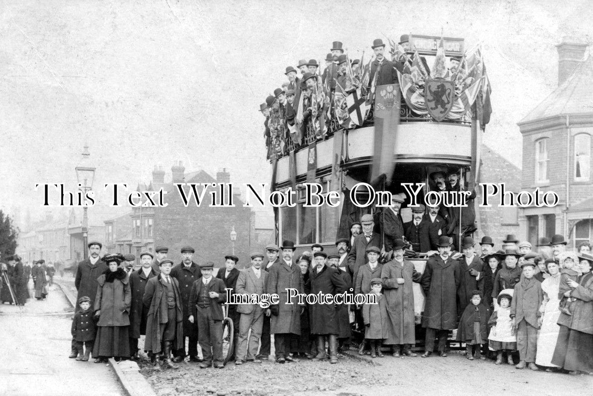 LI 702 - Tramway Opening At Bracebridge, Lincoln, Lincolnshire c1905