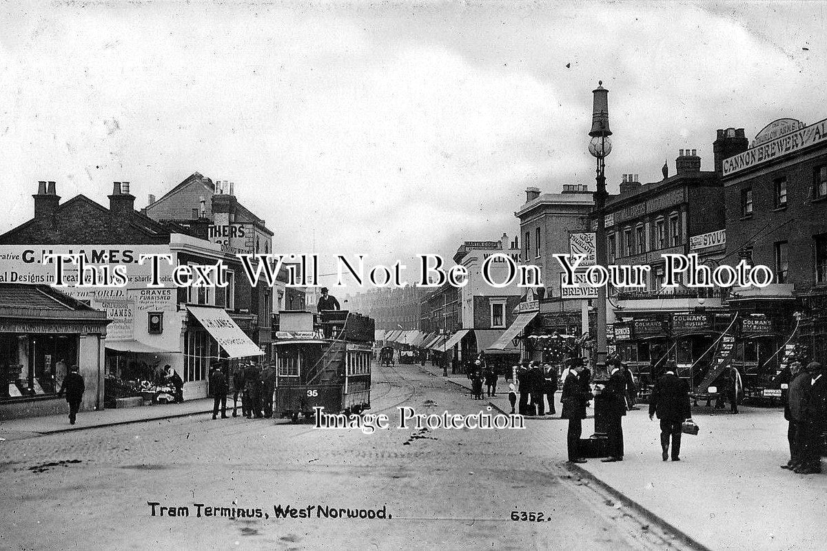 LO 126 - Tram Terminus, West Norwood, London c1909