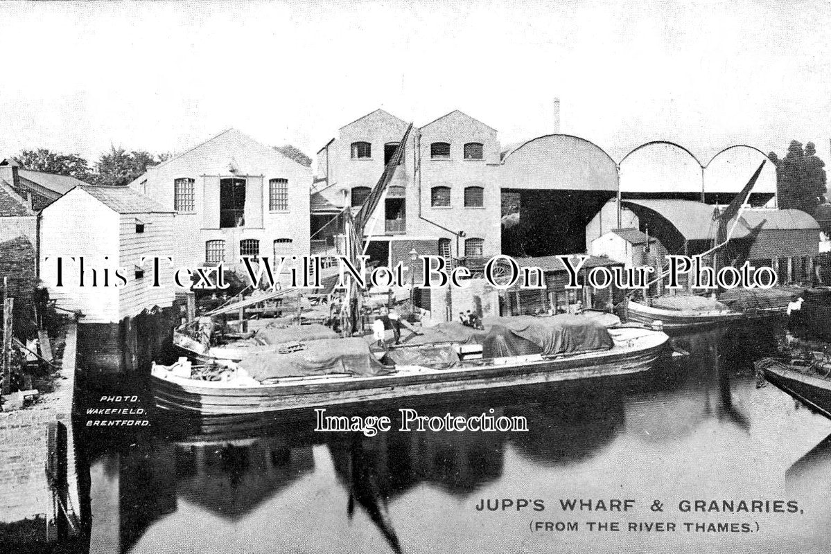 LO 1474 - Jupps Wharf & Granaries, Brentford, Hounslow, London c1910