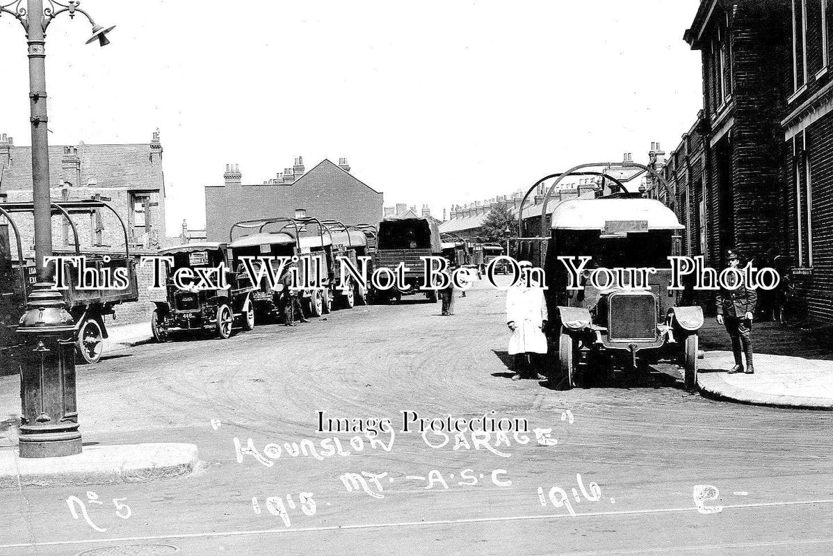 LO 1564 - Hounslow Army Garage, London WW1 c1916