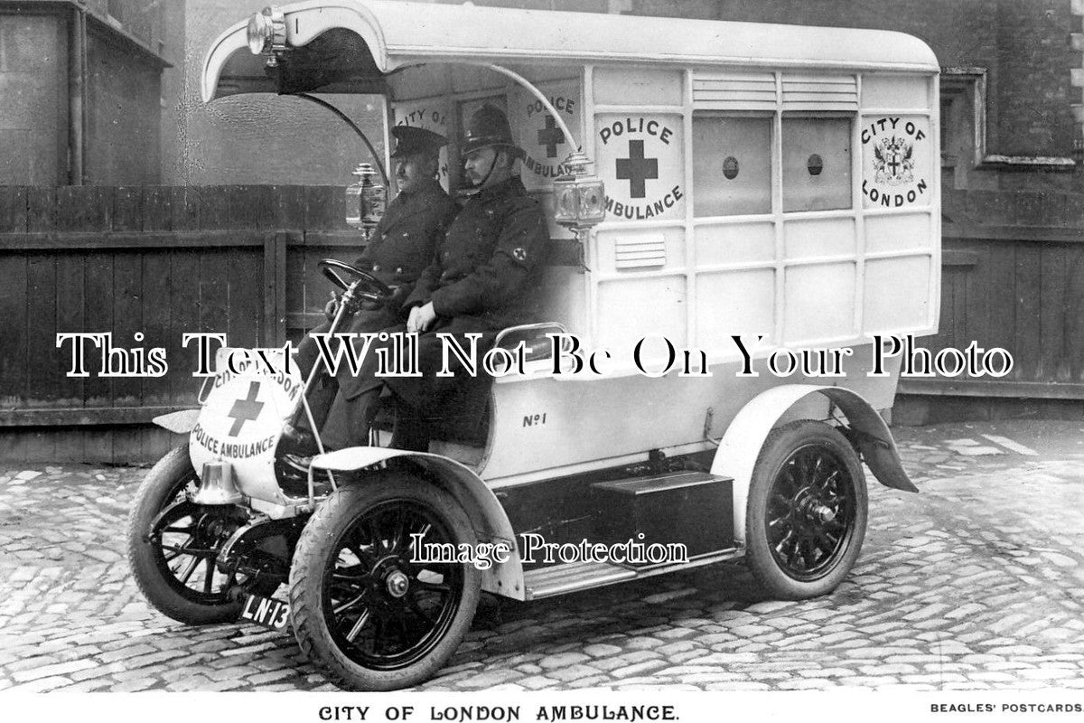 LO 1599 - City Of London Police Ambulance c1910