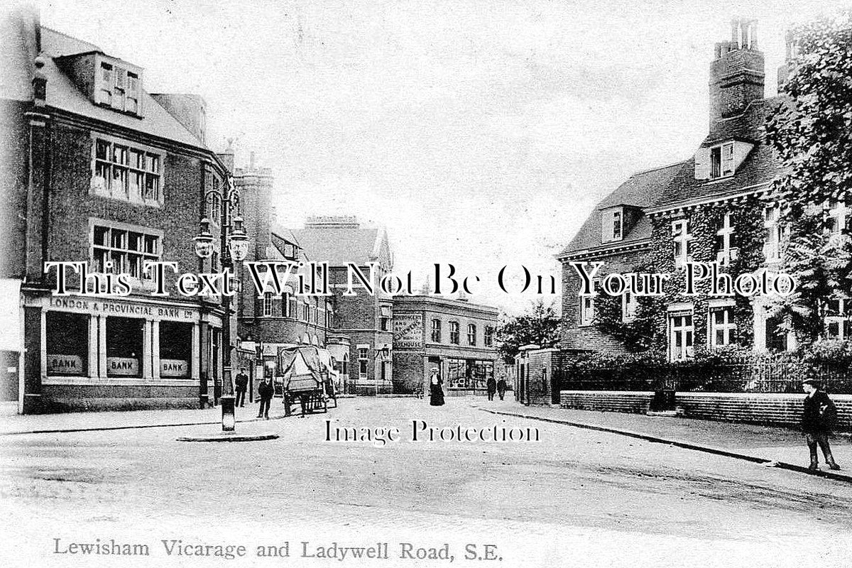 LO 161 - Lewisham Vicarage & Ladywell Road, London c1909