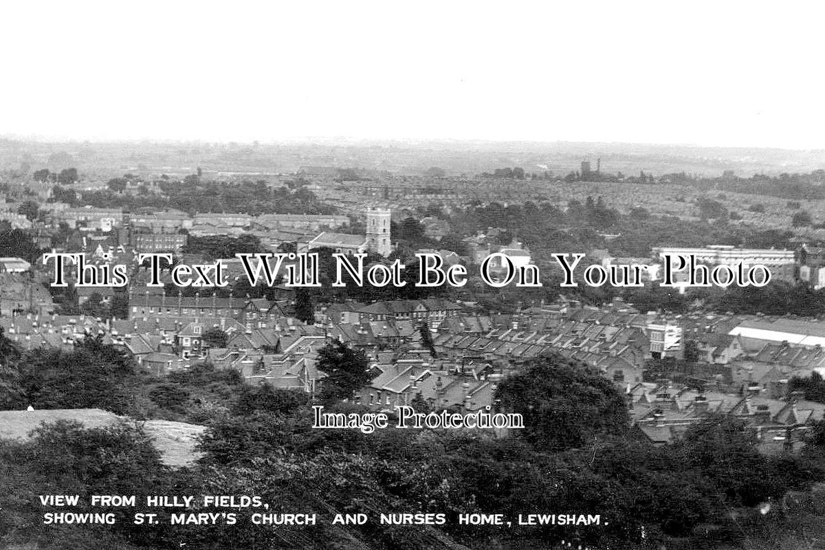 LO 1729 - Lewisham From Hilly Fields, St Marys Church & Nurses Home, London