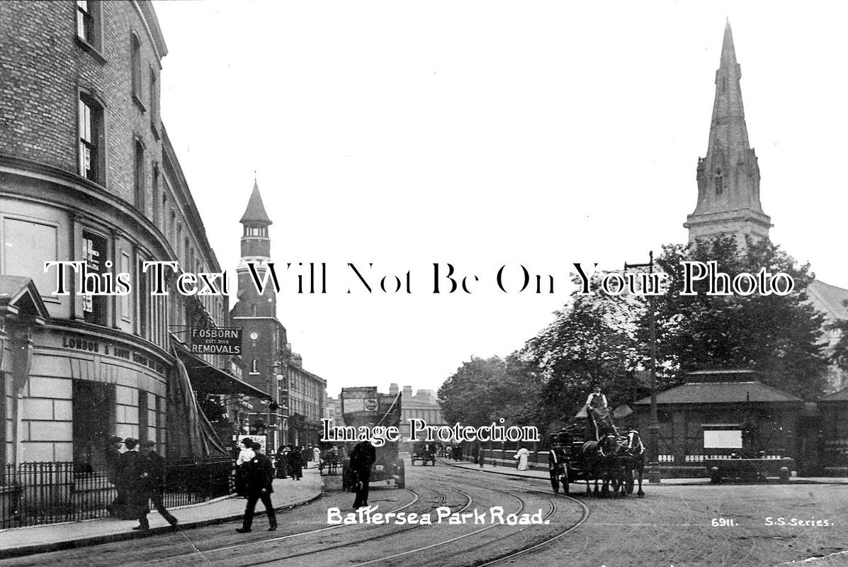 LO 1904 - Battersea Park Road, Wandsworth, London c1912