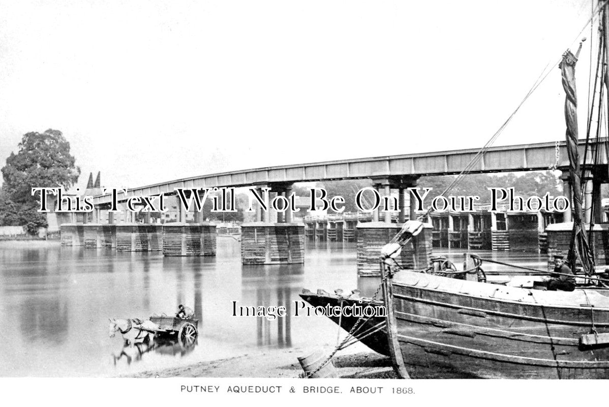 LO 2360 - Putney Aqueduct & First Bridge, London 1868