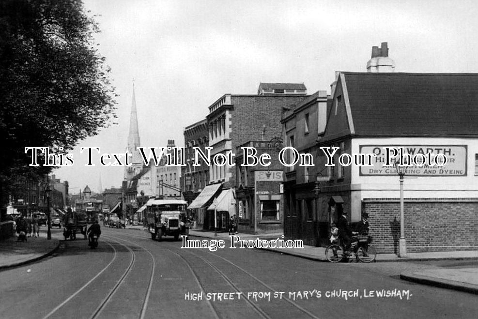 LO 3576 - High Street From St Marys Church, Lewisham, London c1920