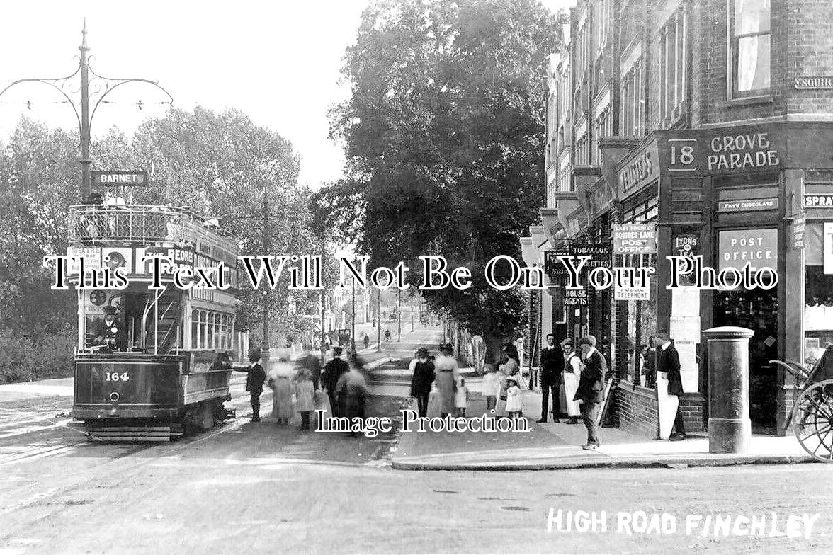 LO 3796 - High Road, Squires Lane Post Office, Finchley, London c1910