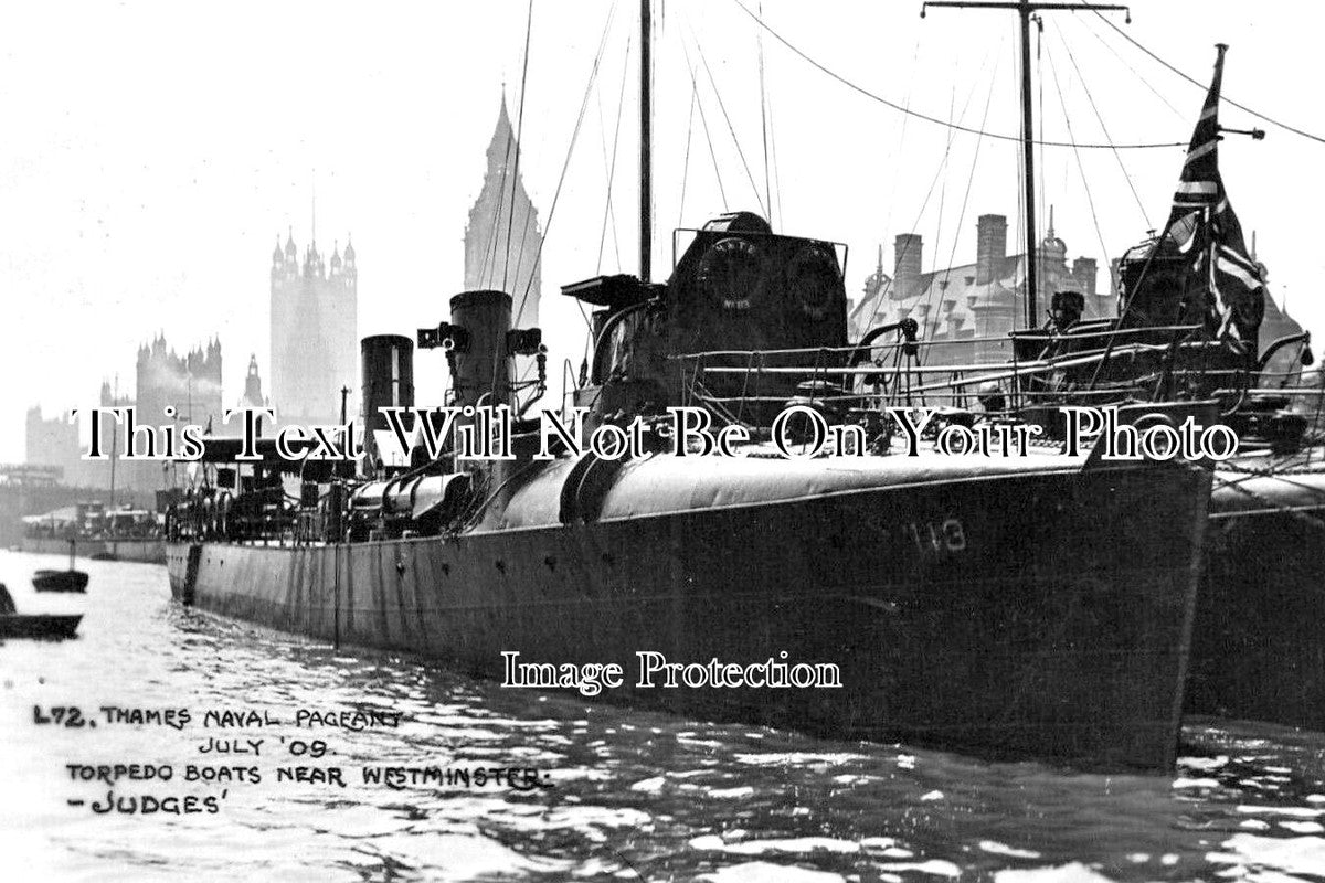 LO 4274 - Torpedo Boats, Thames Naval Pageant, Westminster, London 1909