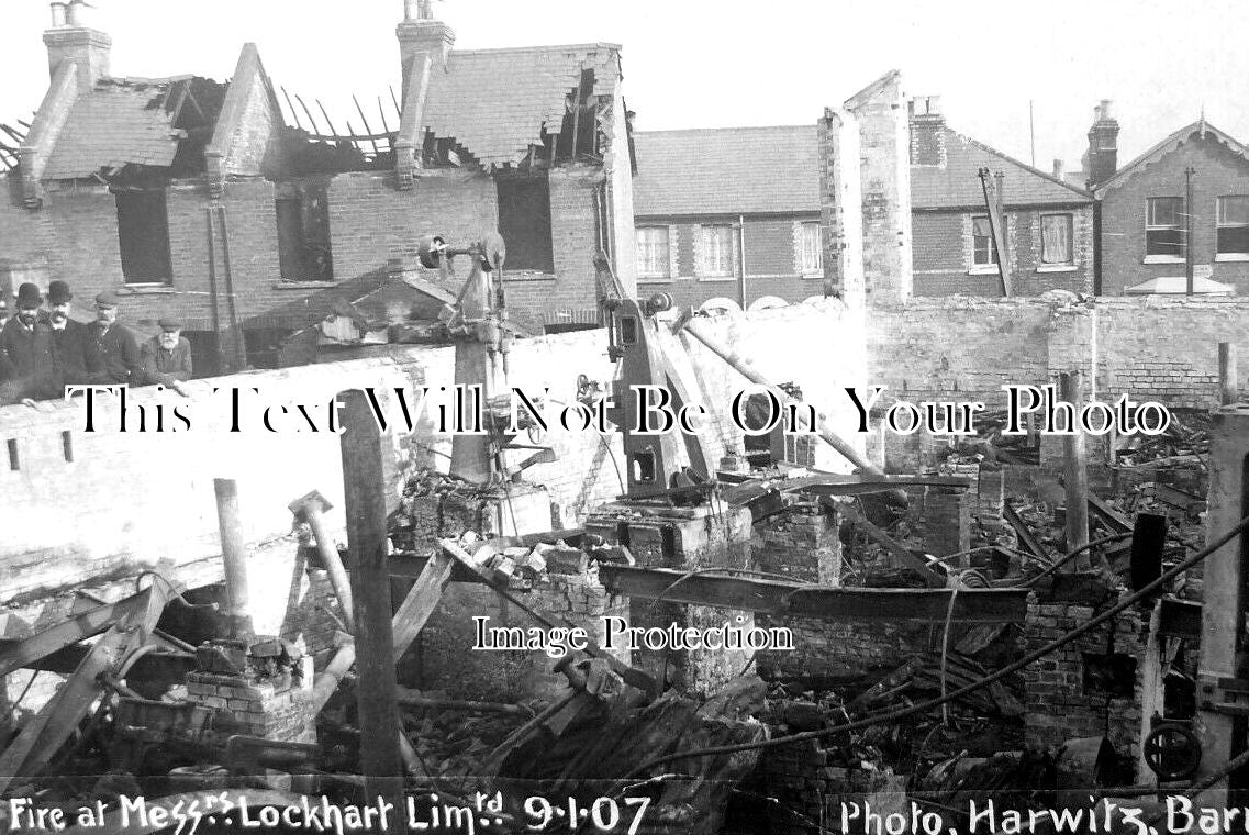 LO 4851 - Fire At Lockhart Ltd, Barnet, London 1907