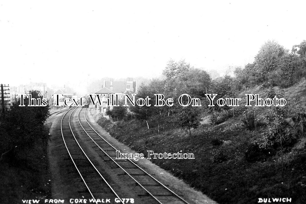 LO 4877 - View From Coxs Walk, Railway Station, Dulwich, London
