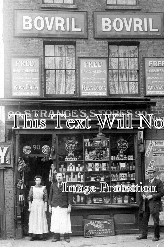 LO 5331- Strange's Stores, 90 Parson's Green Lane, Fulham, London c1913