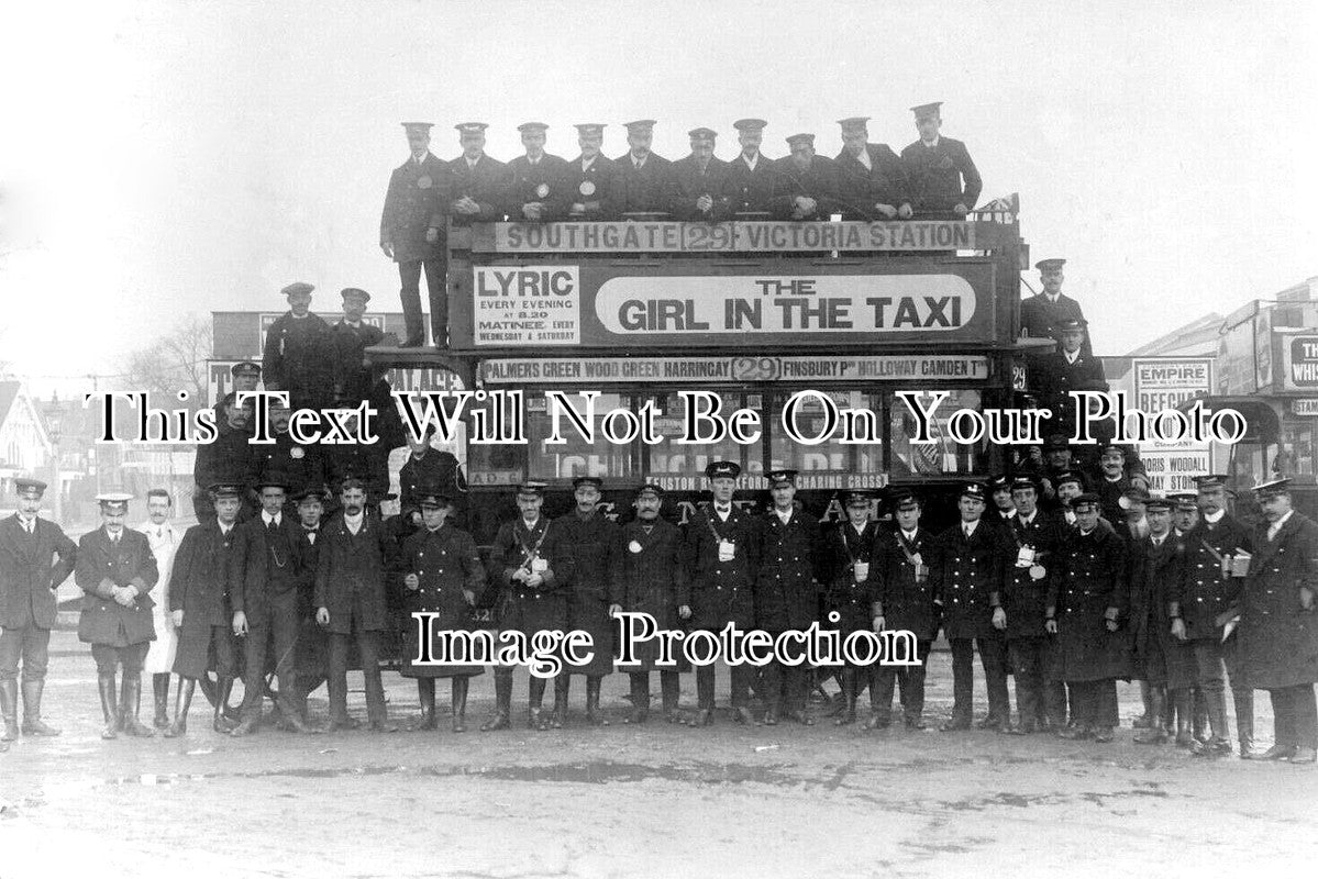 LO 6033 - Wood Green Haringey Vintage Motor Bus, London c1912