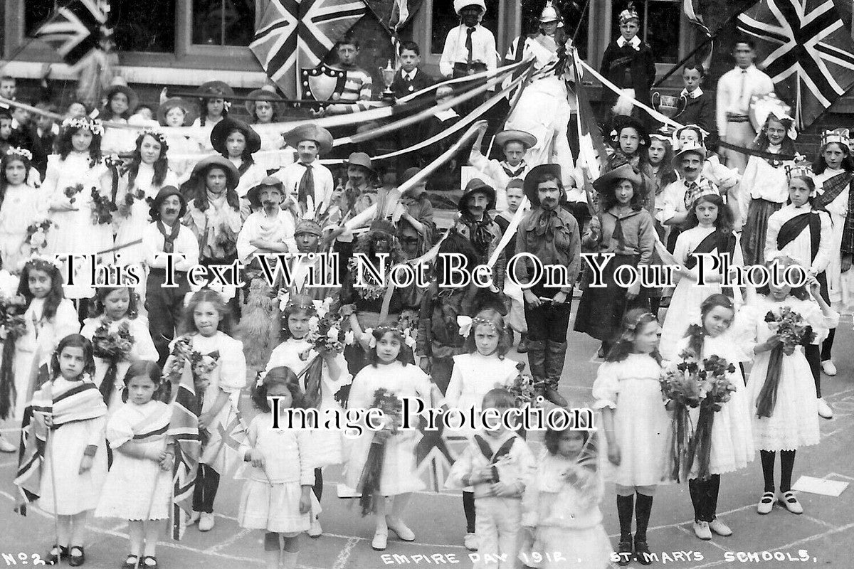 LO 6064 - Empire Day, St Marys Schools, Lewisham, London 1912