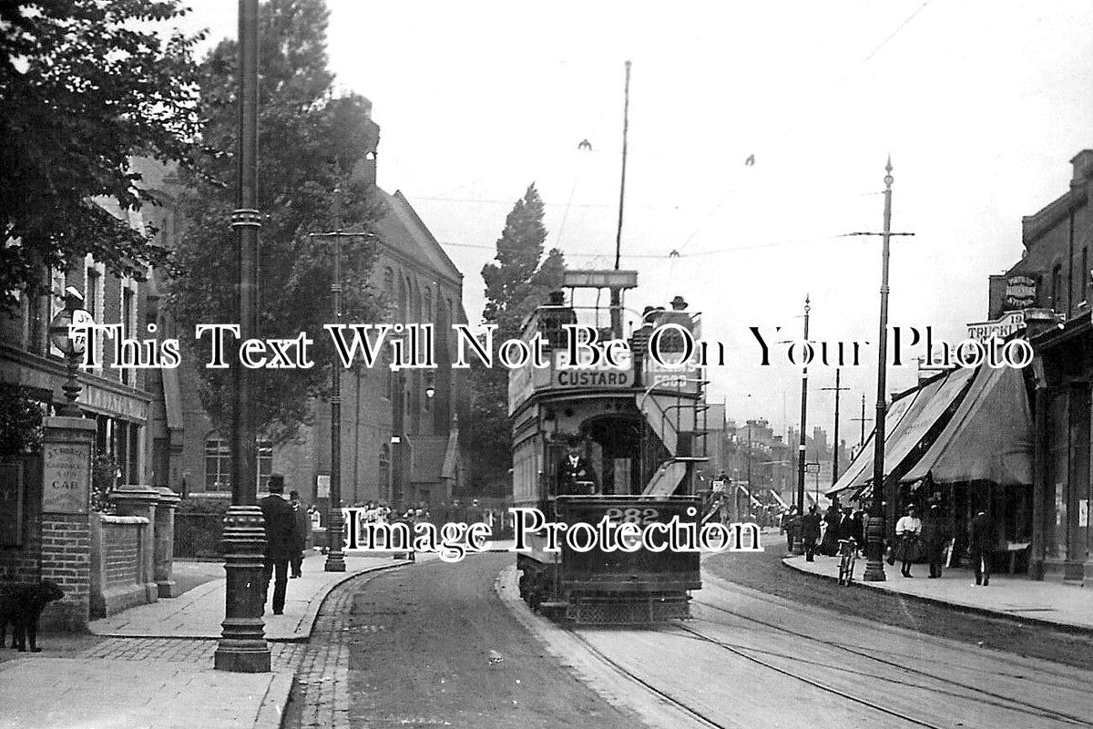 LO 6192 - Tram Car On Merton Road, Wimbledon, London c1907