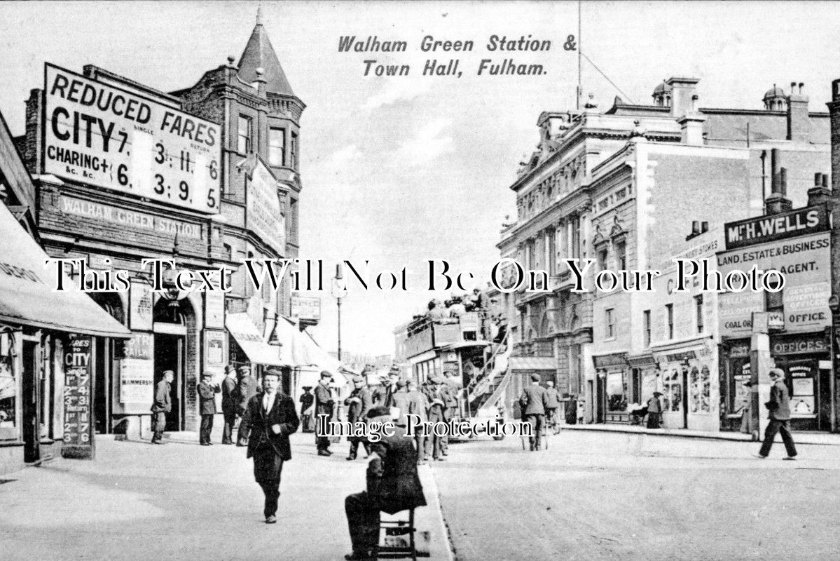 LO 898 - Walham Green Station & Town Hall, Fulham, London