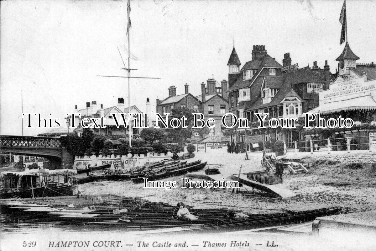 MI 213 - The Castle & Thames Hotels, Hampton Court, London, Middlesex