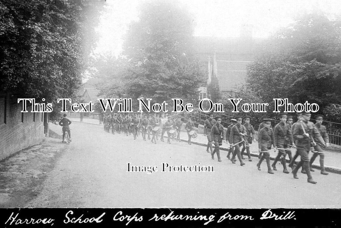 MI 2485 - Harrow School Corps Returning From Drill, Middlesex